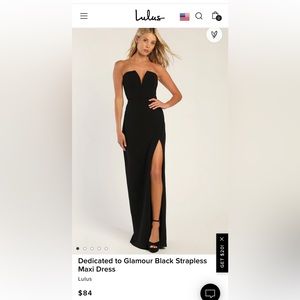 Lulus Black Gown size small